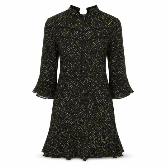 Oasis Women's Black Polka Dot Fit & Flare Dress - Size 8