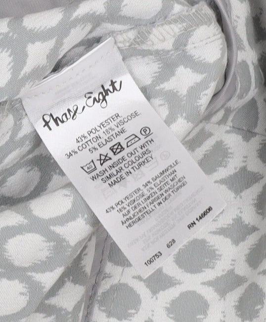Phase Eight Women's Grey Geometric Trousers Size 12