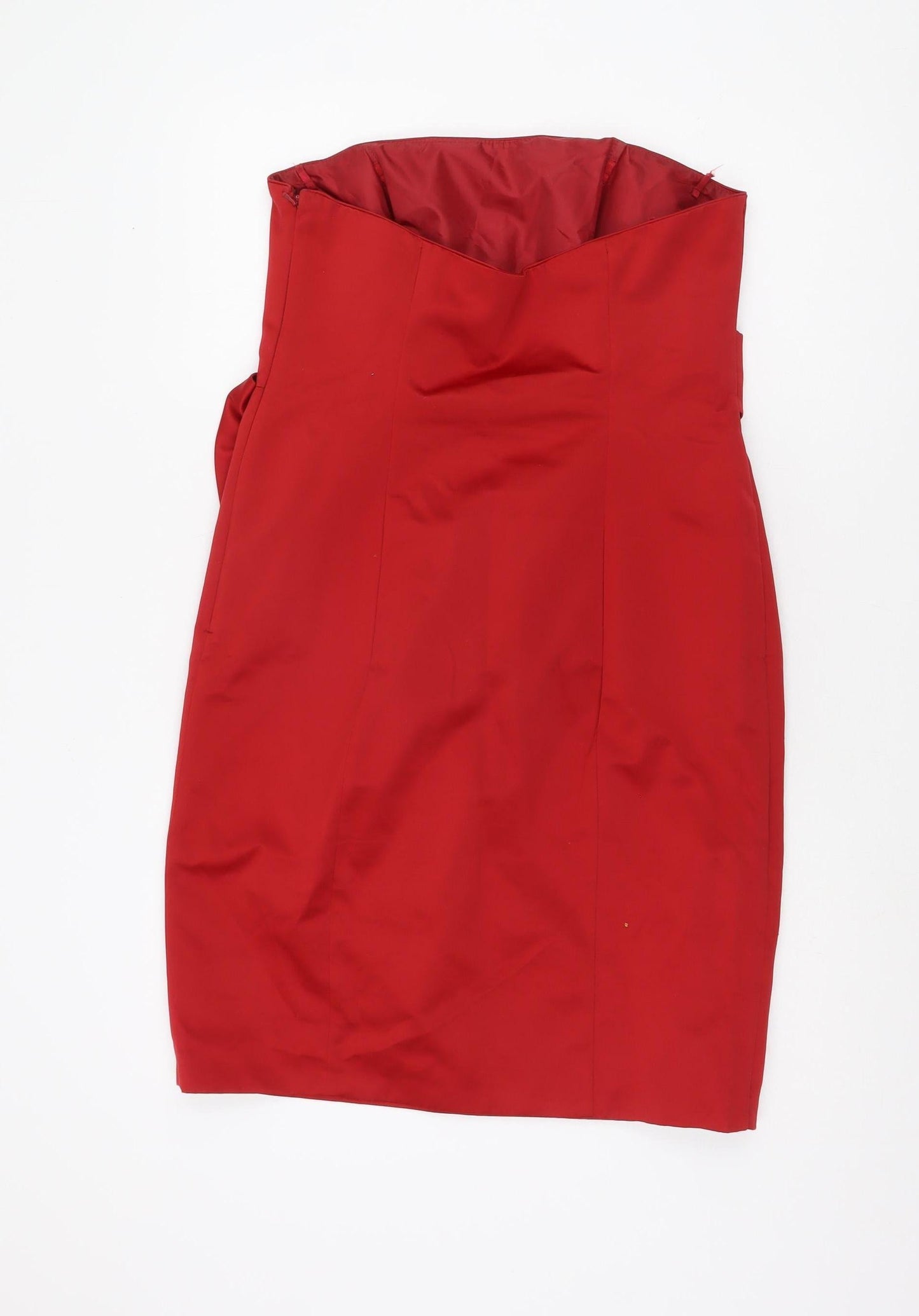 Début Women's Red Knee Length Strapless Pencil Dress