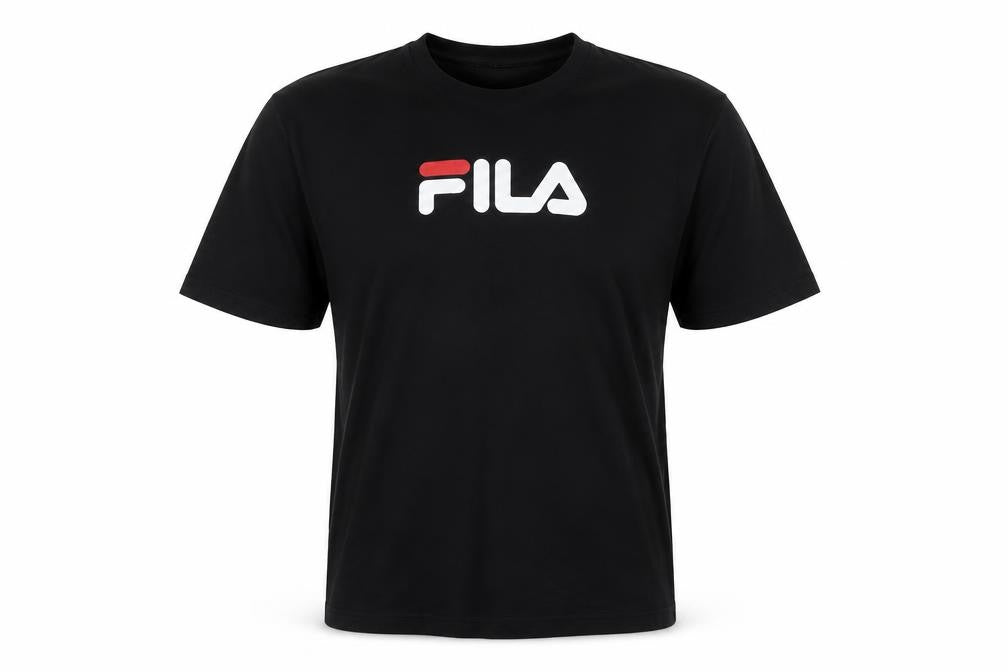 Fila Men's Black Cotton T-Shirt - Size S Crew Neck