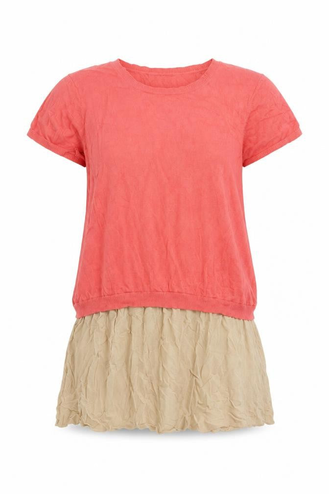 Hush Women's Pink Beige Knit T-Shirt M/L