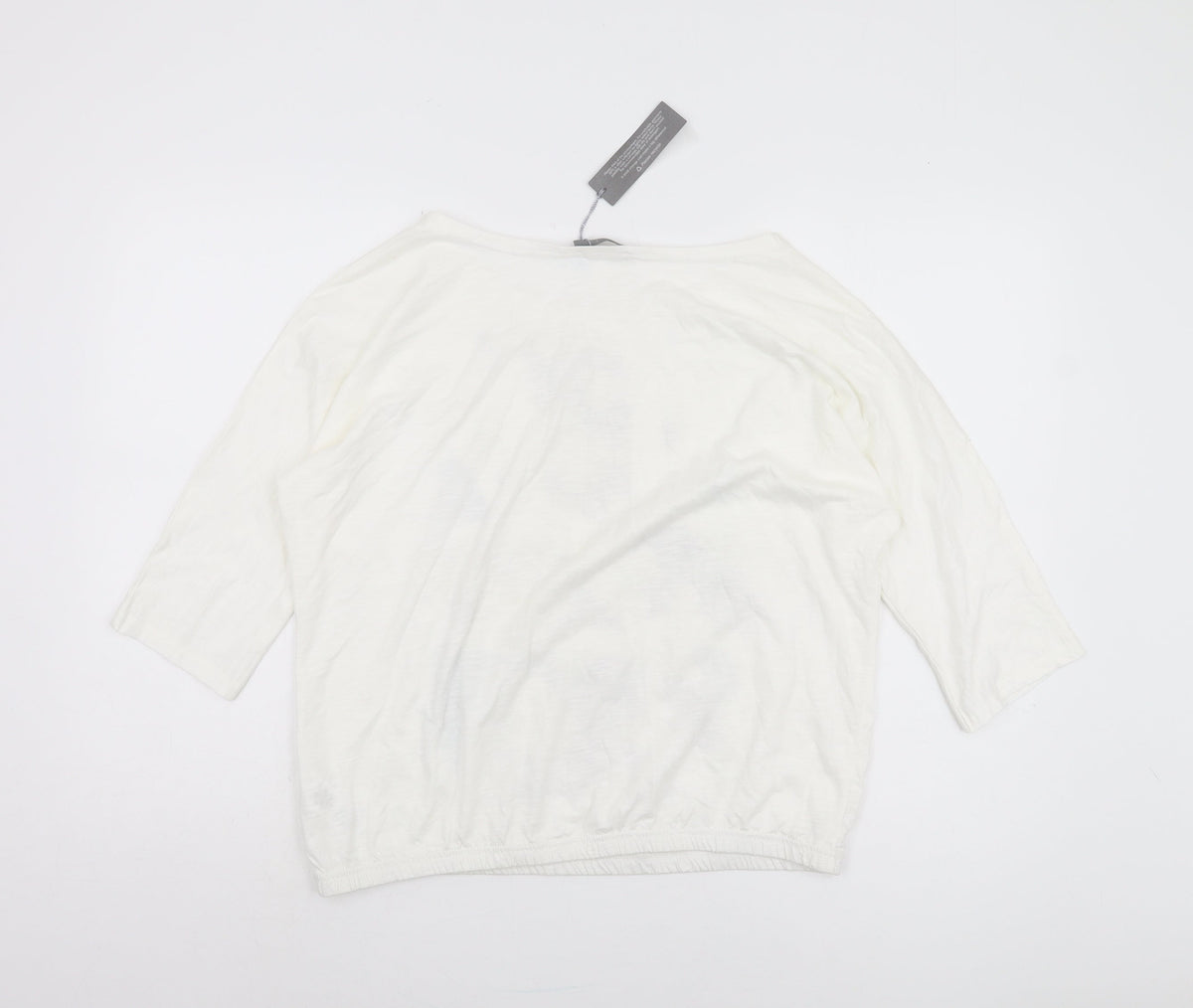 South Women's White T-Shirt Size 16 3/4 Sleeve Cotton