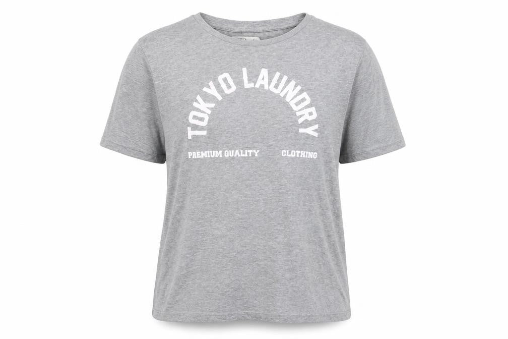 Tokyo Laundry Women's Grey Crew Neck T-Shirt