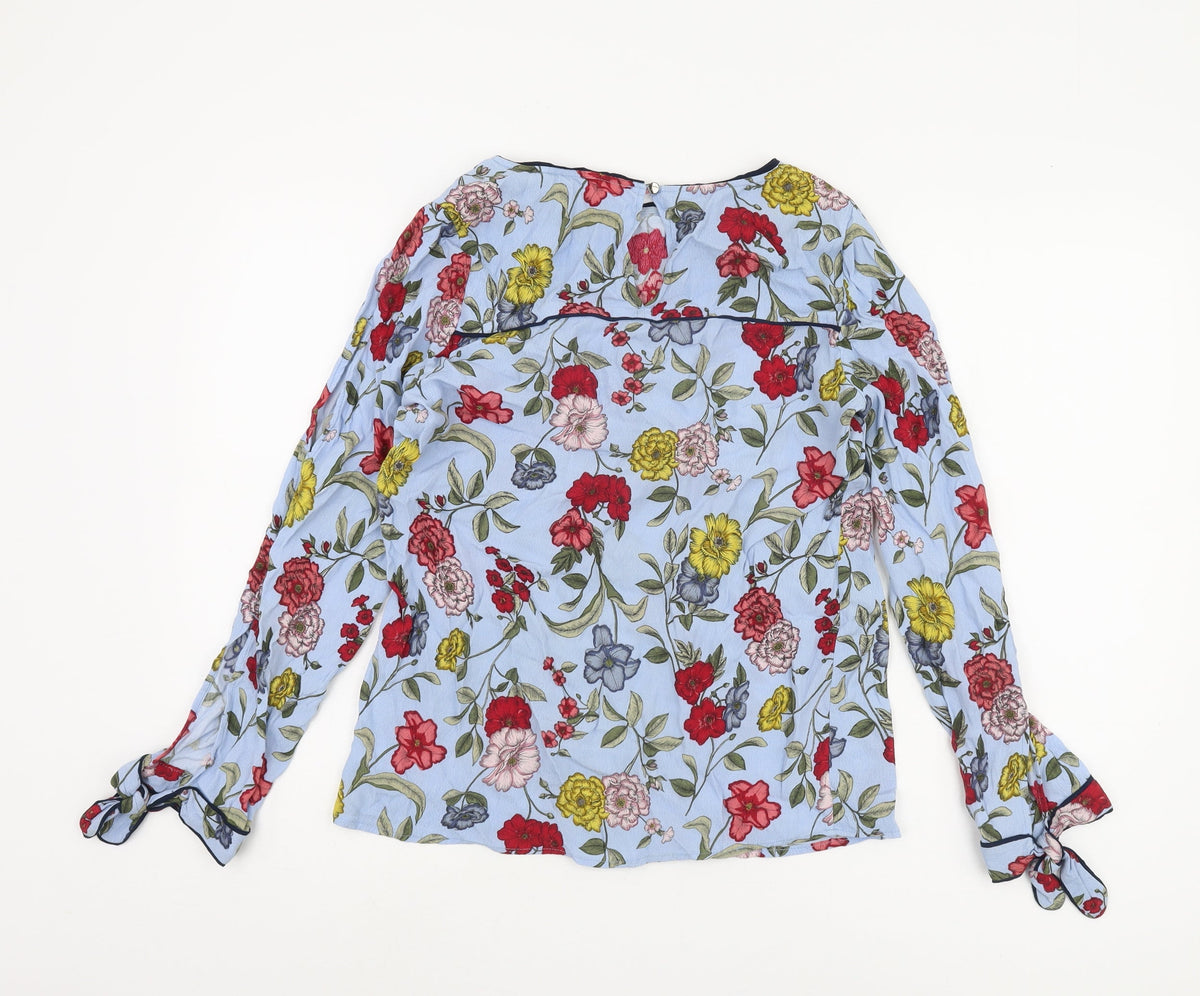 Next Women's Blue Floral Blouse Long Sleeve Size 10
