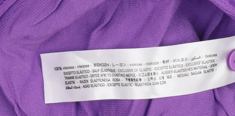 Bershka Women's Purple Wrap Long-Sleeve Top