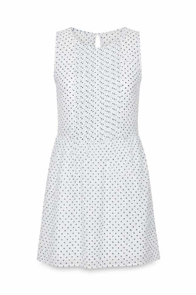Zara Women's White Polka Dot Sleeveless Dress