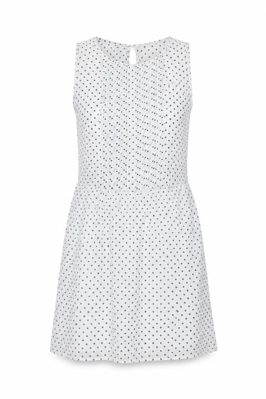 Zara Women's White Polka Dot Sleeveless Dress