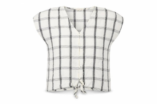 FatFace Women's White Check Blouse - Size 12