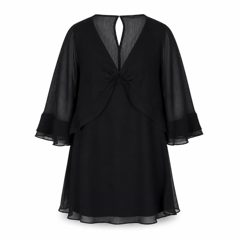 River Island Women Black Chiffon Dress Size 14