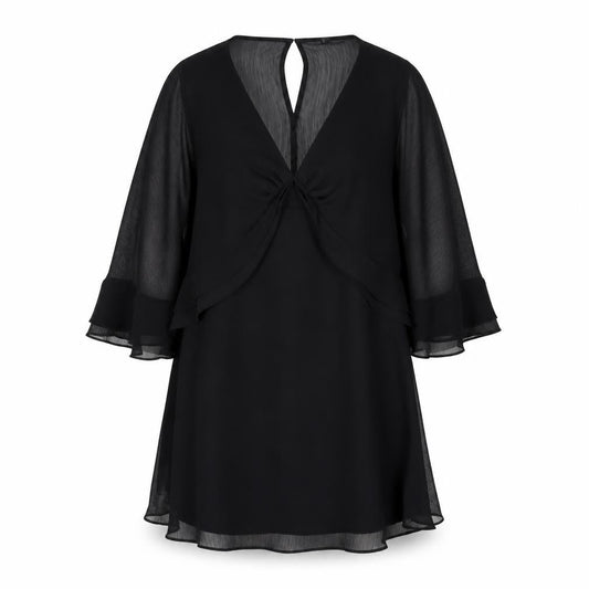 River Island Women Black Chiffon Dress Size 14