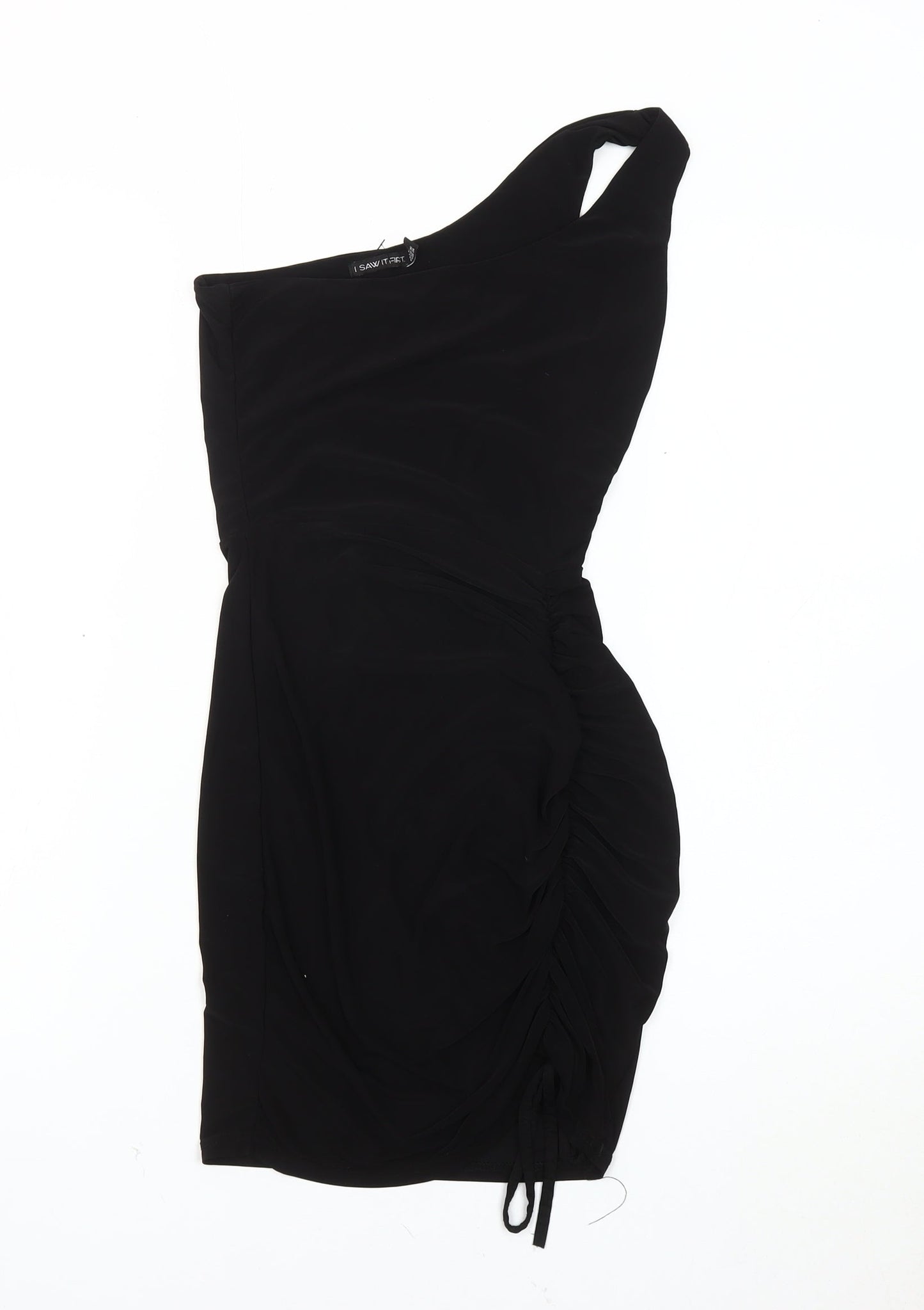 I Saw It First Women Black Knee Length One Shoulder Dress