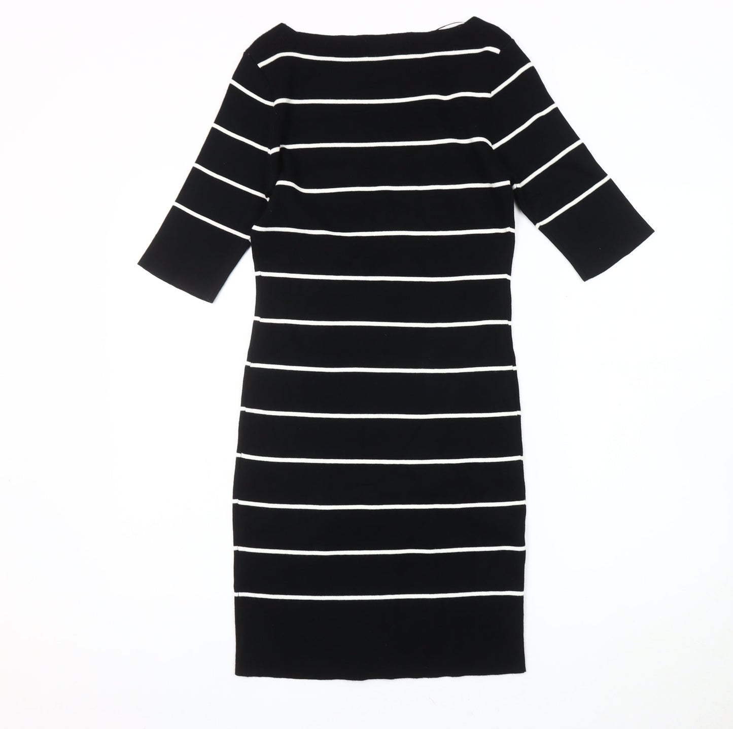Voulez Vous Women's Black Striped Sheath Dress S