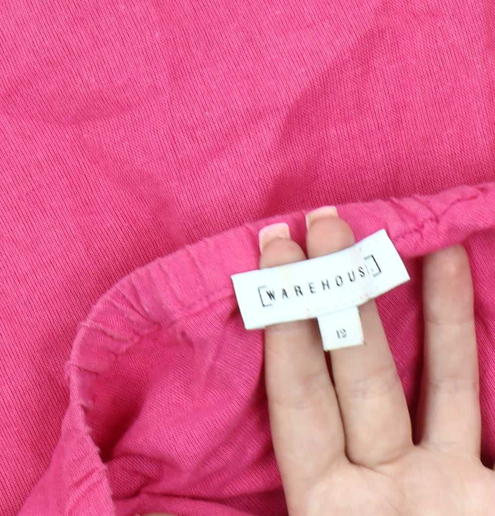 Warehouse Women's Pink One-Shoulder Blouse Size 12