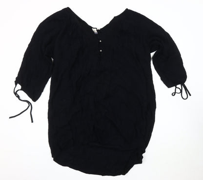 Roxy Women's Black 3/4 Sleeve Blouse in M