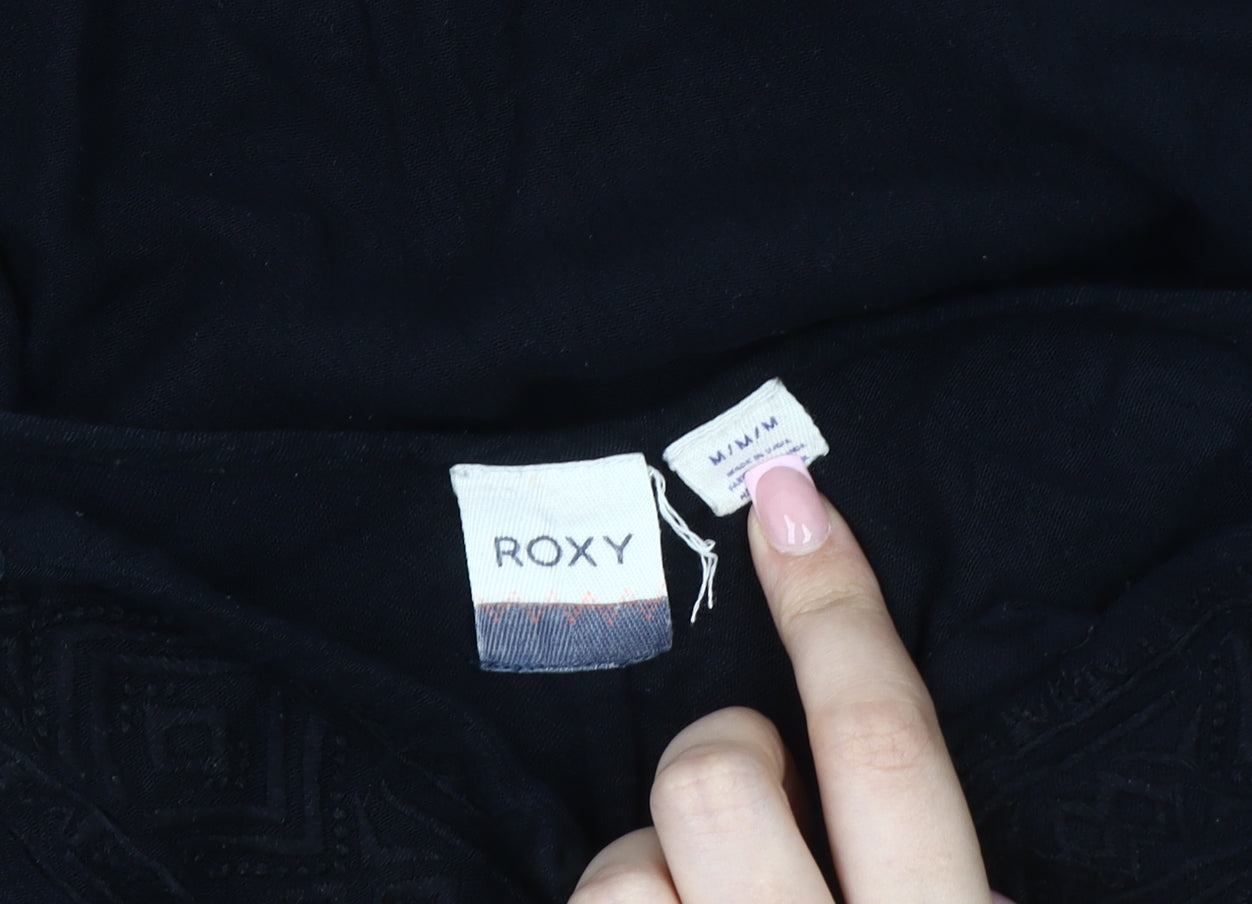 Roxy Women's Black 3/4 Sleeve Blouse in M