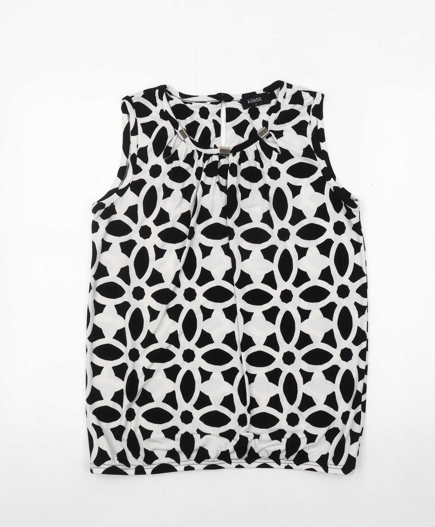 Klass Women's Black/White Geometric Blouse M