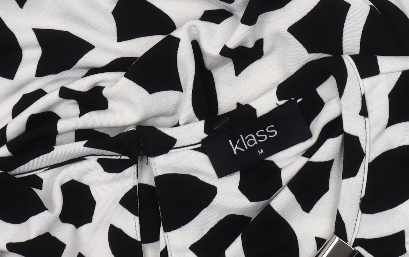 Klass Women's Black/White Geometric Blouse M