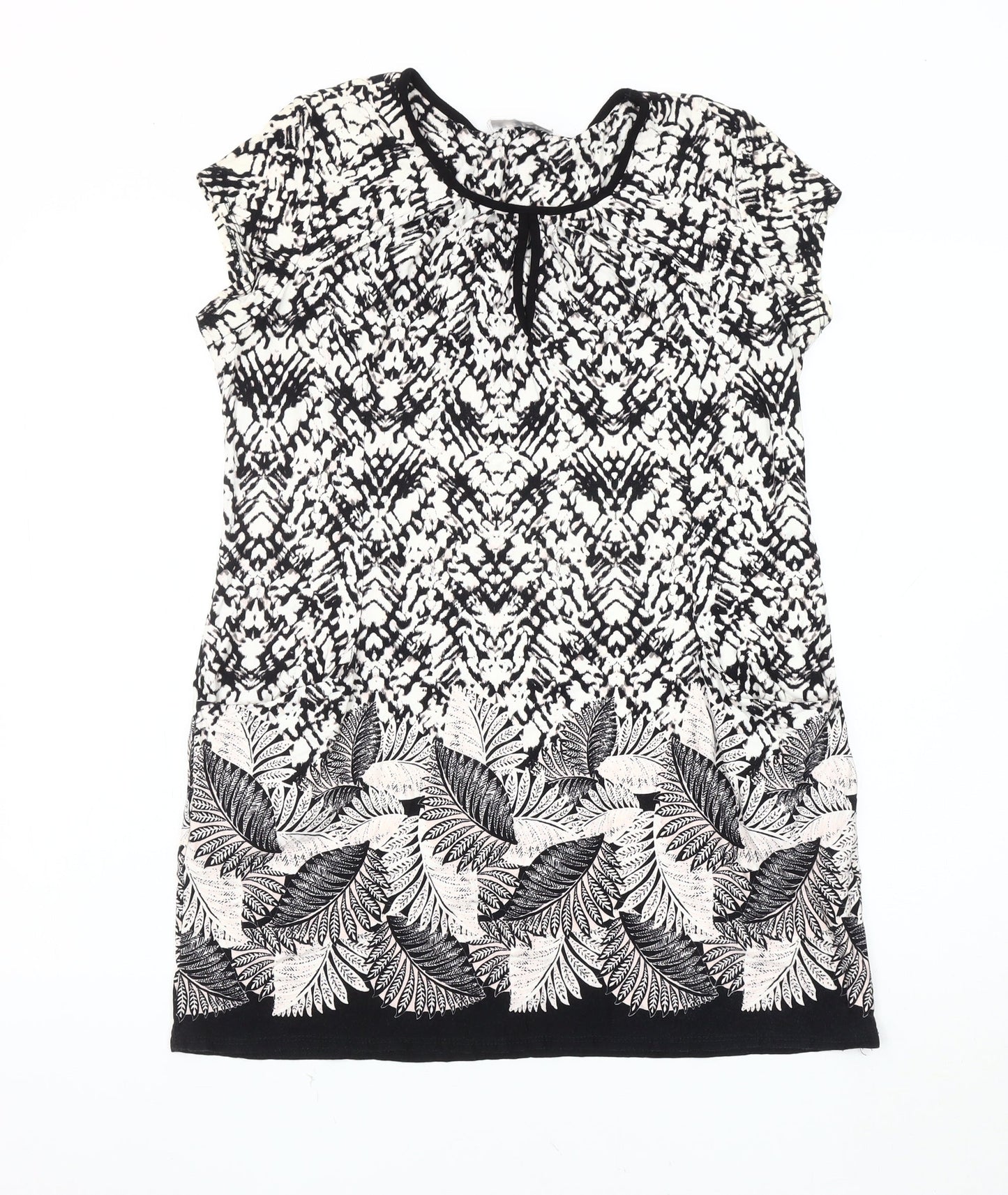Wallis Women's Black Geometric Petite Blouse, Size L