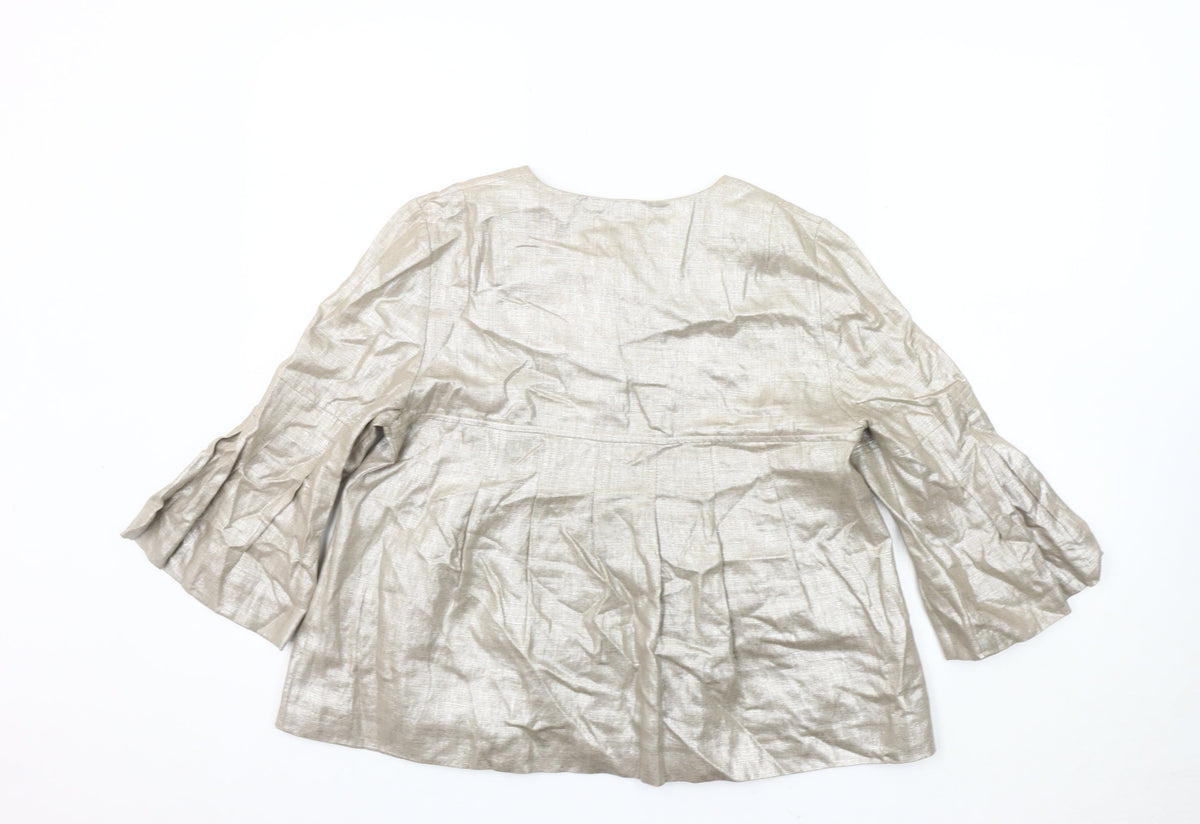 Oasis Women’s Silver Blazer, Size 10, Lightweight