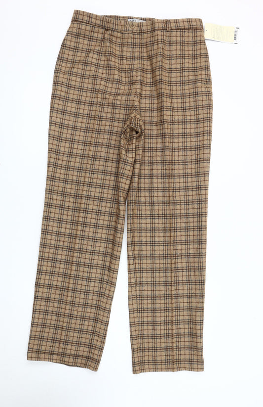 Casablanca Men's Beige Check Trousers Size 18 New