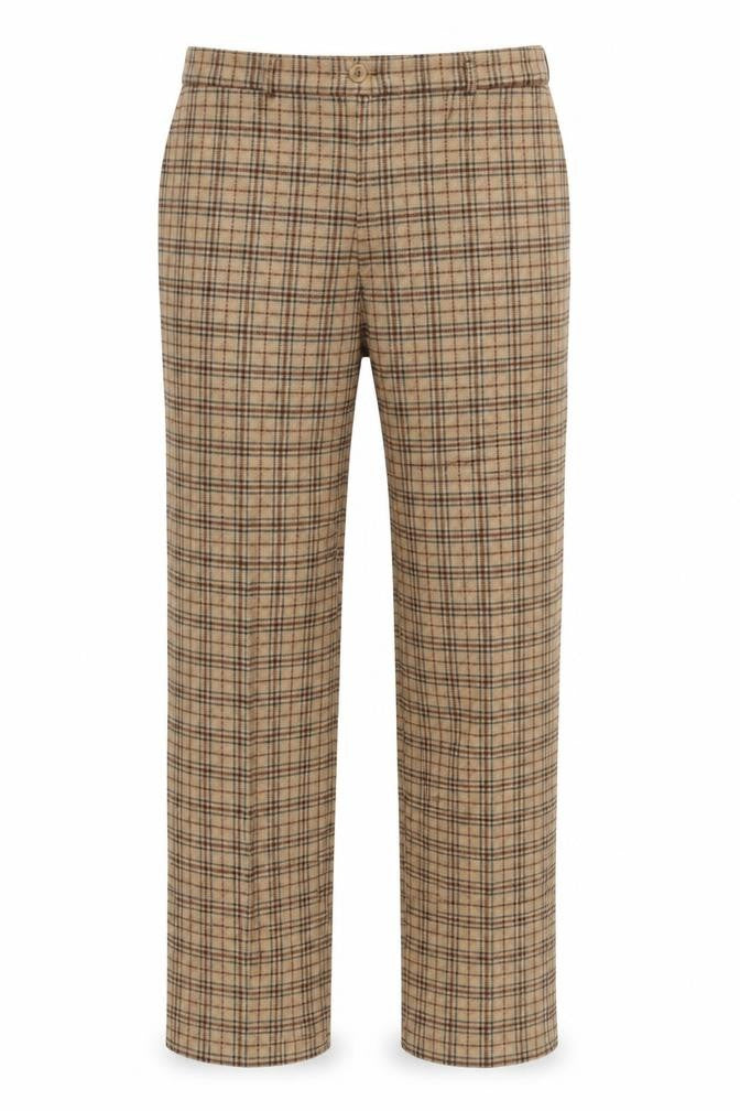 Casablanca Men's Beige Check Trousers Size 18 New