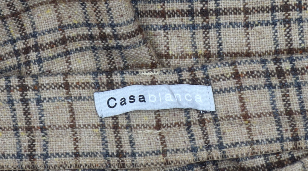 Casablanca Men's Beige Check Trousers Size 18 New