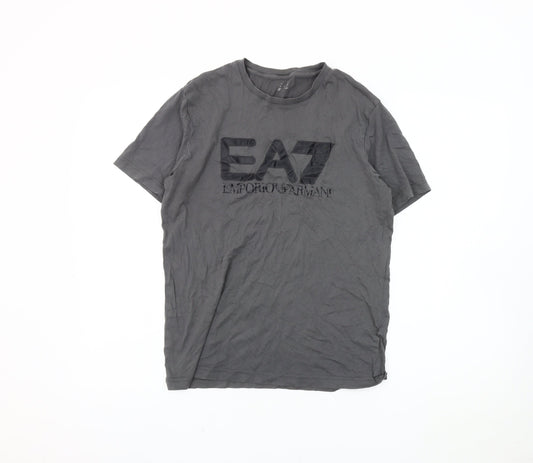 Emporio Armani Men's Grey Crew Neck T-Shirt, Size S