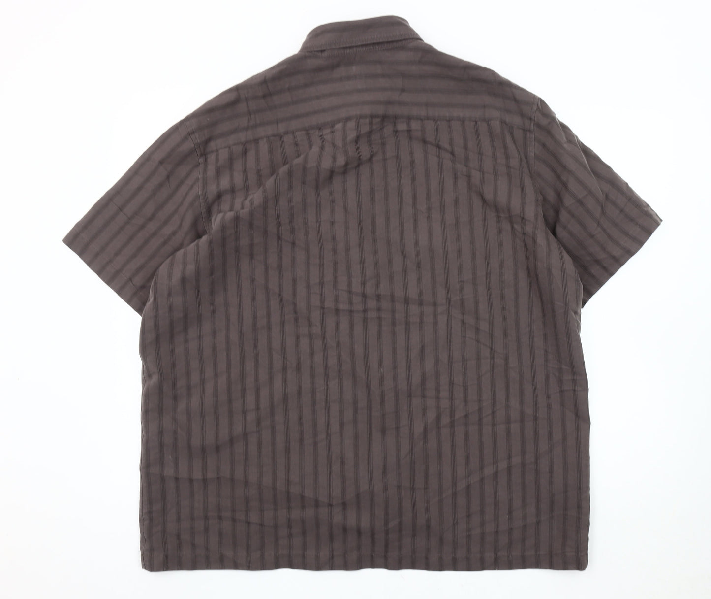Marks & Spencer Men's Grey XL Striped Button-Up Shirt