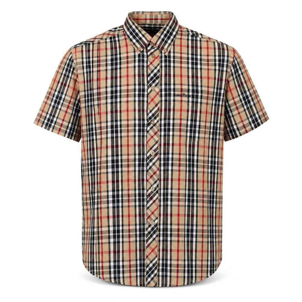 James Pringle Beige Check Button-Up Men's Shirt Size S