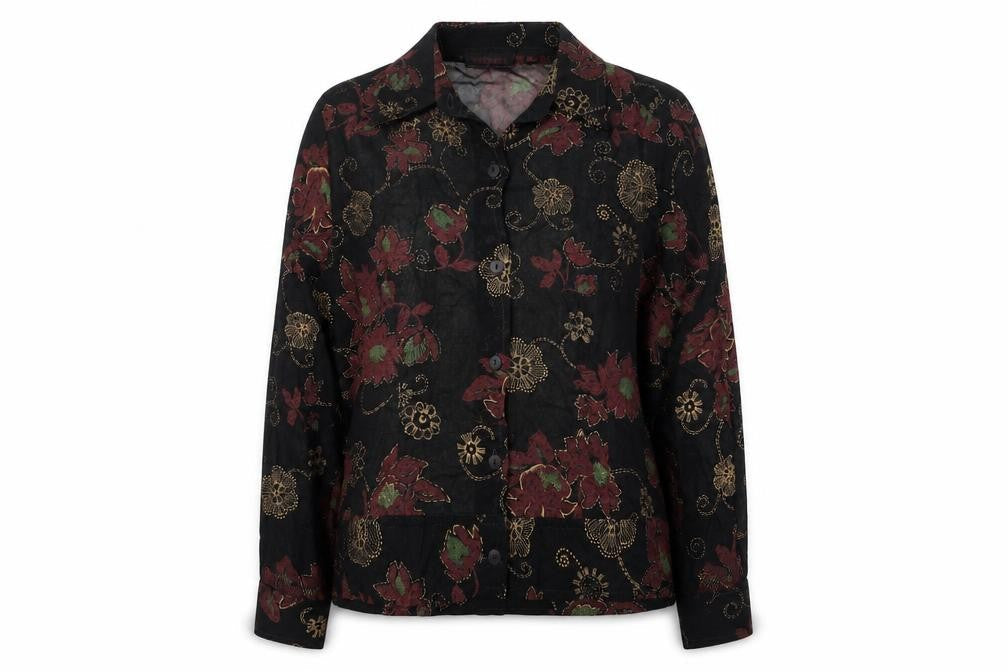 Naughty Women's Black Floral Embroidered Blouse, Size 12