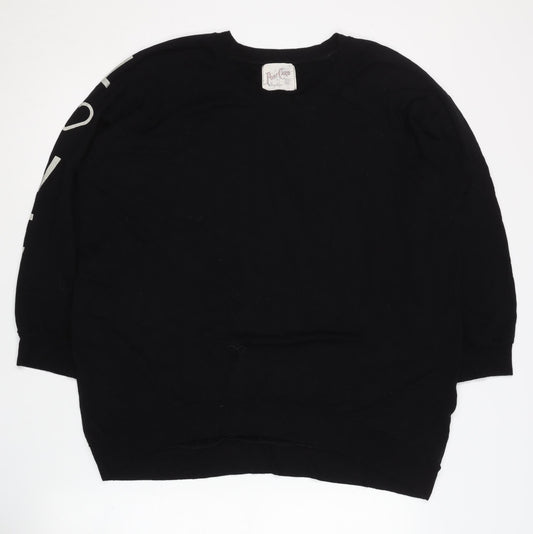 Post Card Black Womens Pullover Sweatshirt Size 6