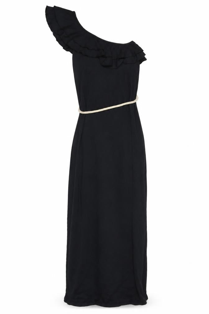 edc Women's Black Long One Shoulder Dress XS