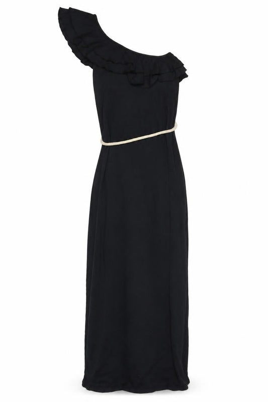 edc Women's Black Long One Shoulder Dress XS
