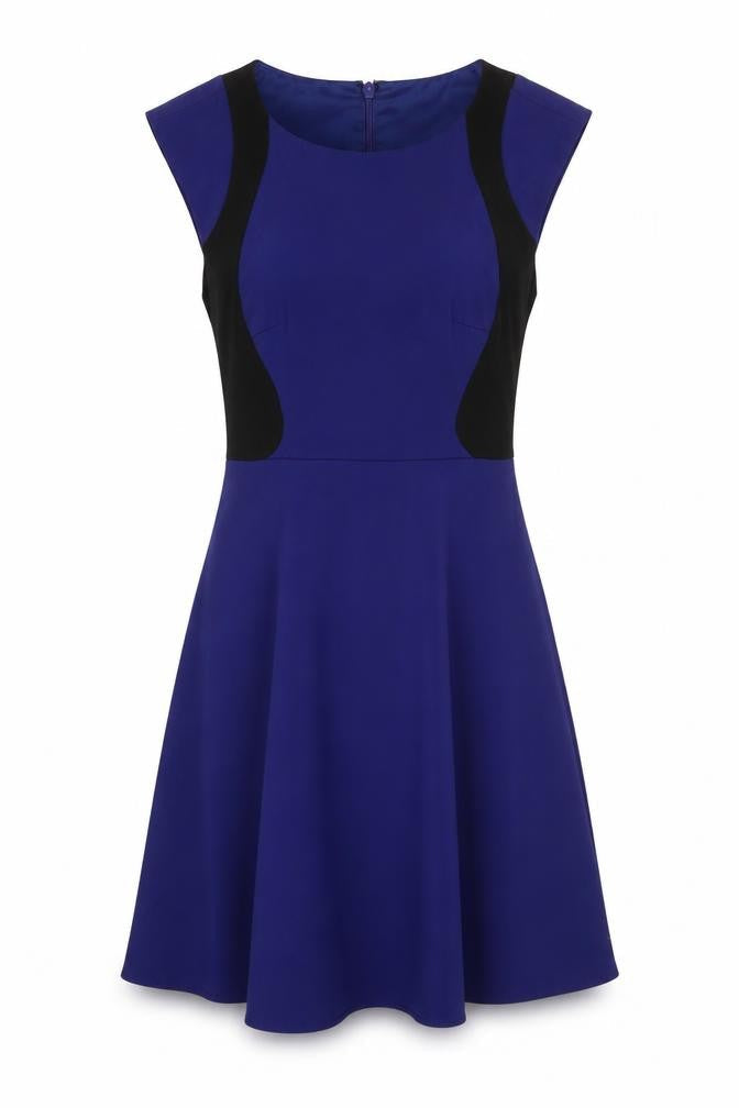 French Connection Classic Blue Fit & Flare Dress, Size 6