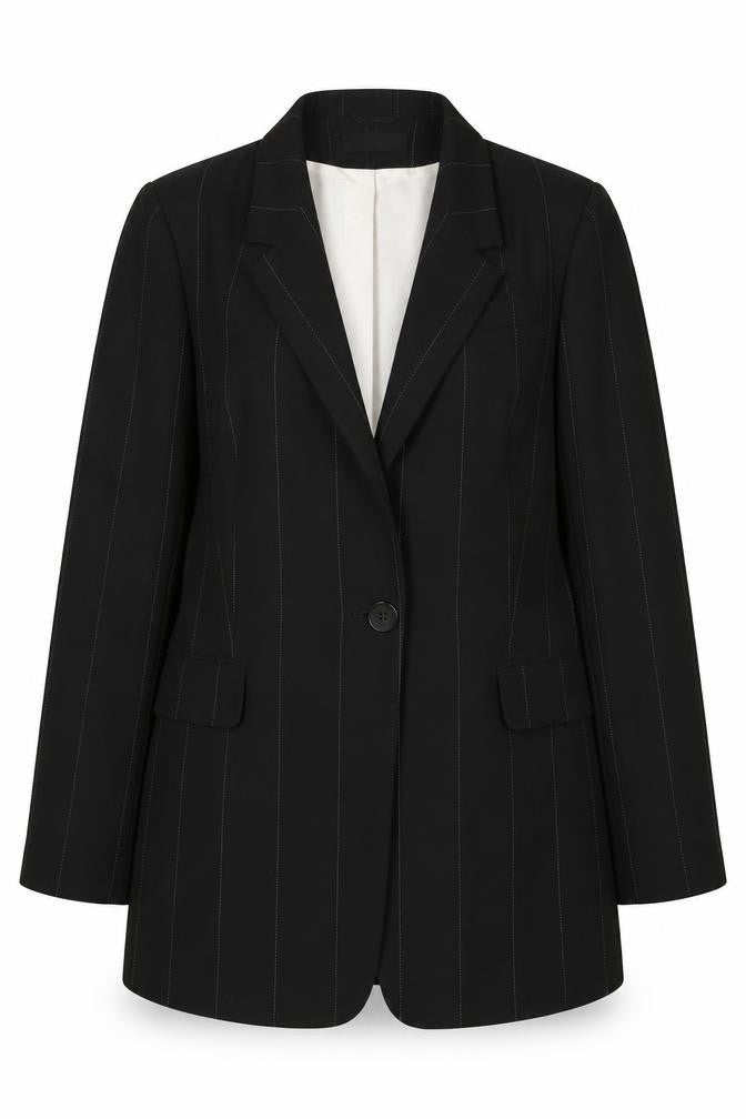 Wallis Women's Black Pinstripe Blazer Size 16