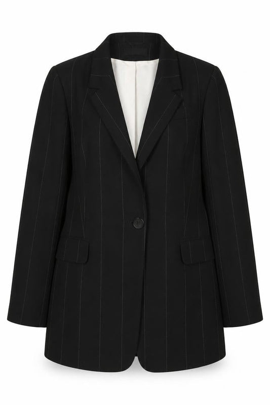 Wallis Women's Black Pinstripe Blazer Size 16