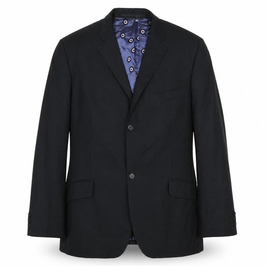 Ben Sherman Men's Black Double Vented Vintage Wool Blazer Jacket Size 44 Regular