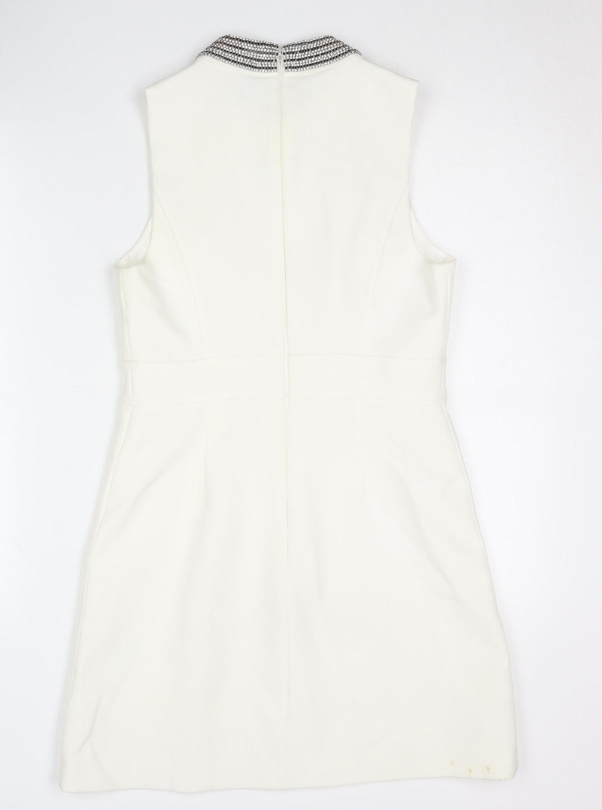 Warehouse Women's Ivory Sheath Dress Size 10 Beaded