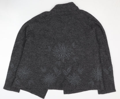 Kenar Women's Grey Wool Cardigan M - Embroidered