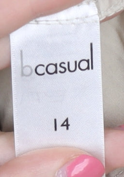 b casual Women's Beige Capri Trousers Size 14