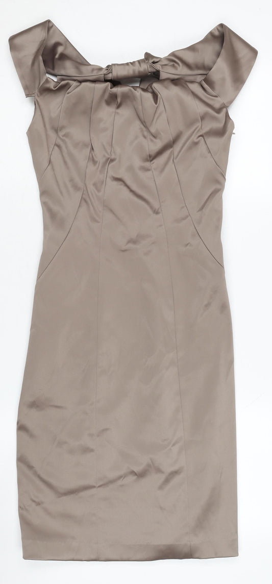 Derhy Women's Beige Off Shoulder Dress Size S