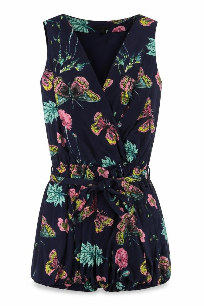 QED London Women's Multicoloured Floral Playsuit Size 8