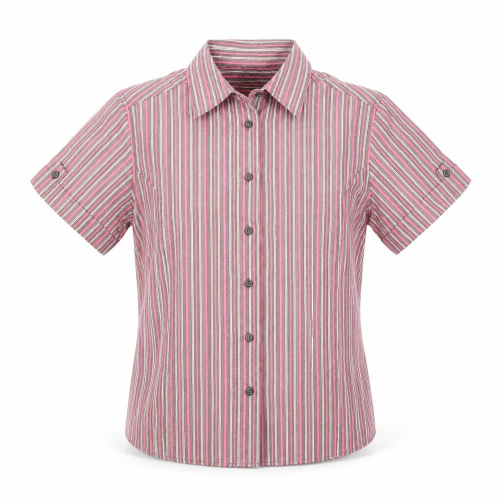 Crane Sports Women's Multicoloured Striped Button-Up Shirt S