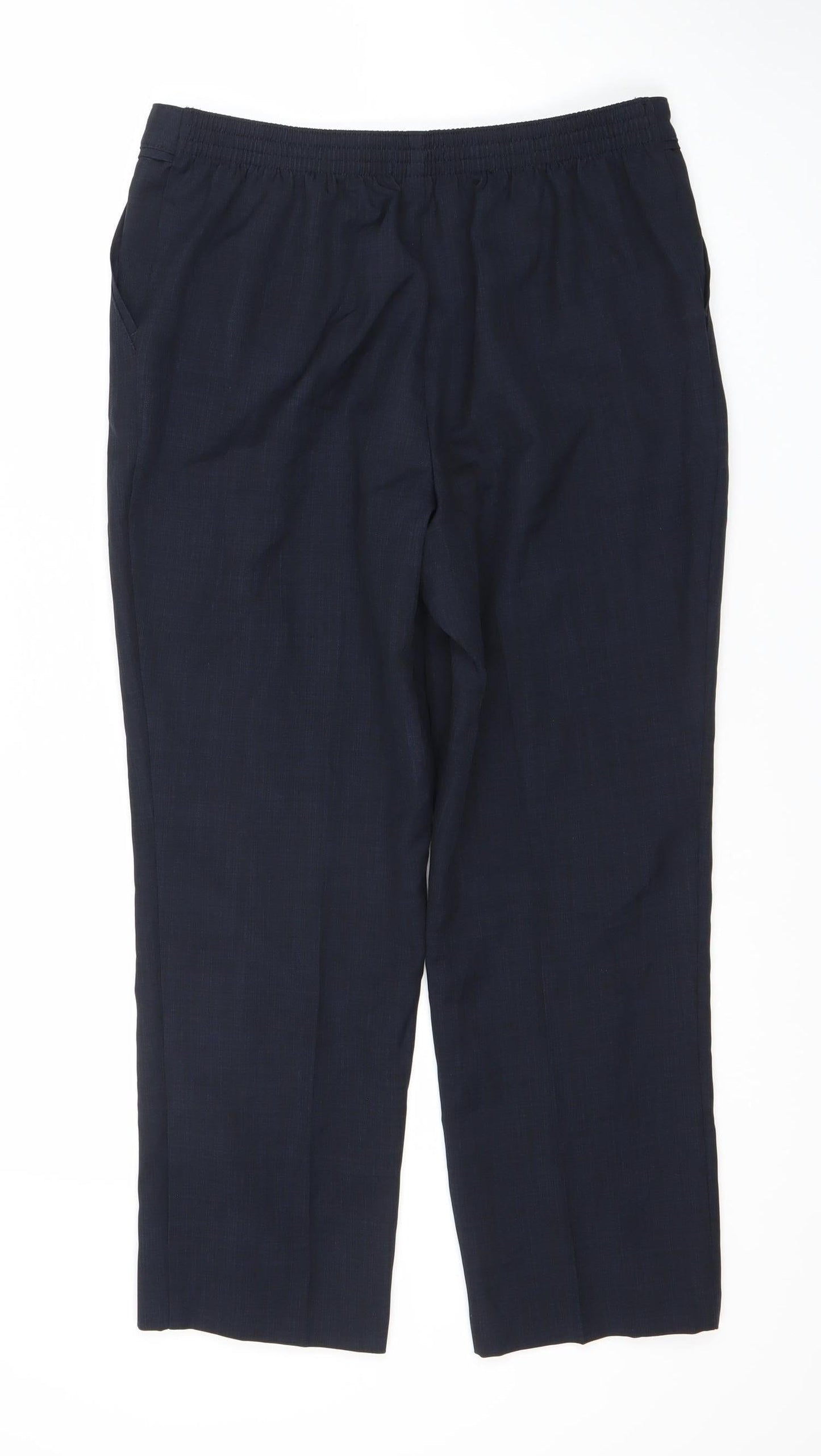 Marks and Spencer Women's Blue Straight Trousers Size 12