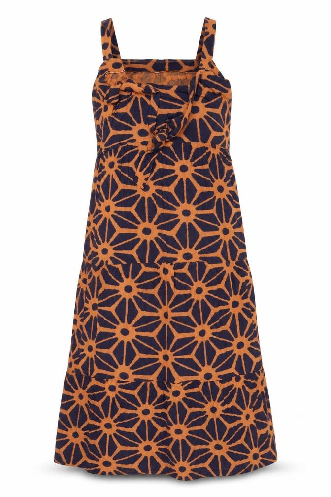 Next Women's Brown Geometric Print Summer Dress Size 10