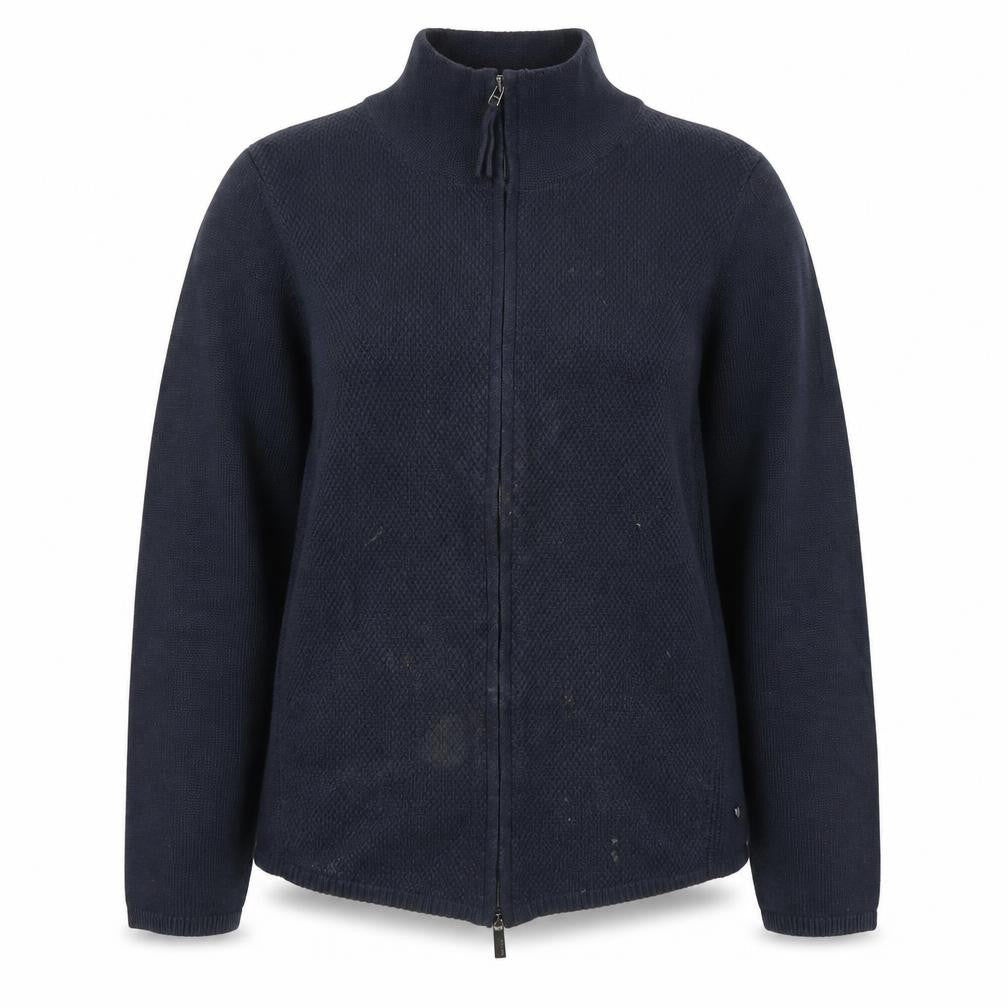 Olsen Women’s Blue Zip Sweatshirt, Size M, High Neck