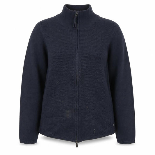 Olsen Women’s Blue Zip Sweatshirt, Size M, High Neck