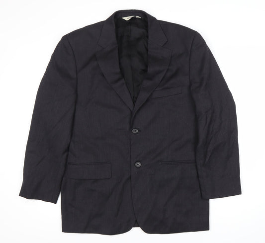 Pronto Uomo Men's Black Wool Blazer Size 40 Short