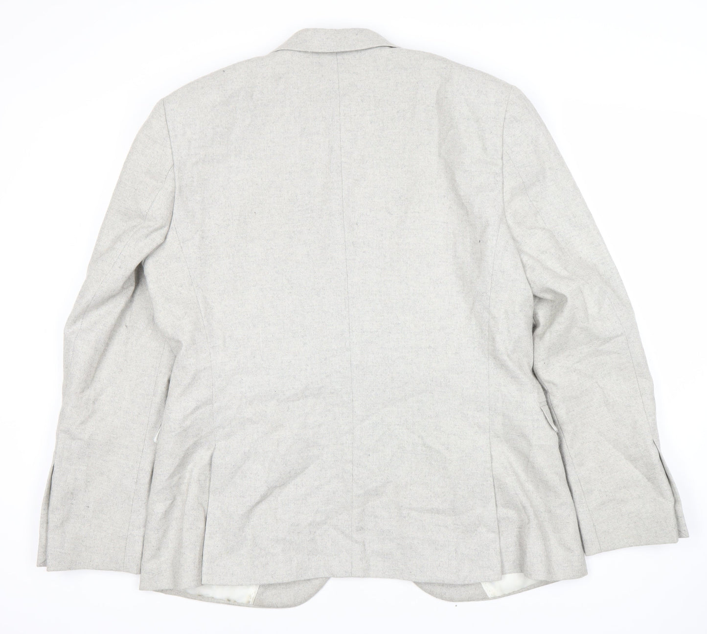 Topman Men's Grey Wool Blend Blazer 44R Regular Skinny Fit