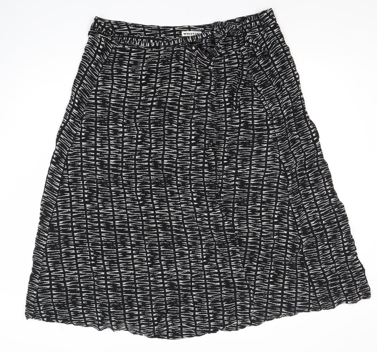 Whistles Women's Black Geometric Skirt L